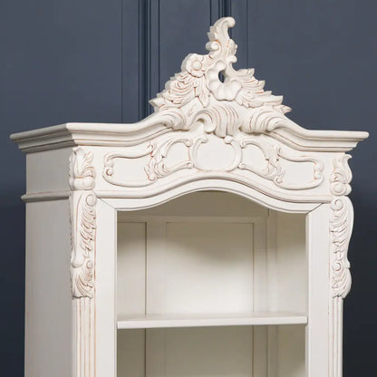 Off White French Style Open Bookcase/ display cabinet