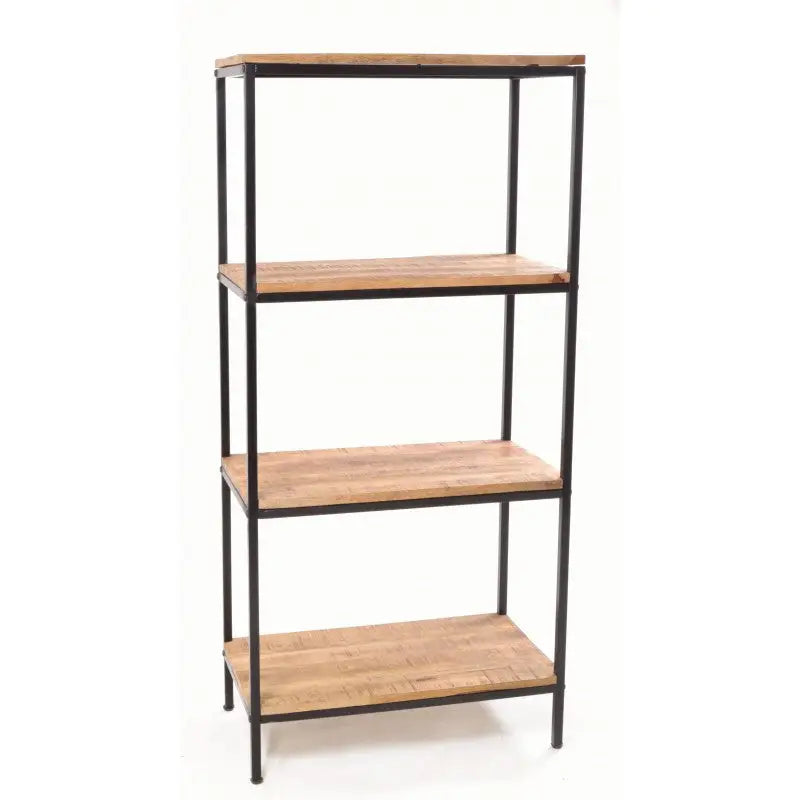 Old Empire Mango Wood and Steel Bookcase