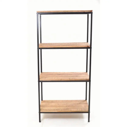 Old Empire Mango Wood and Steel Bookcase