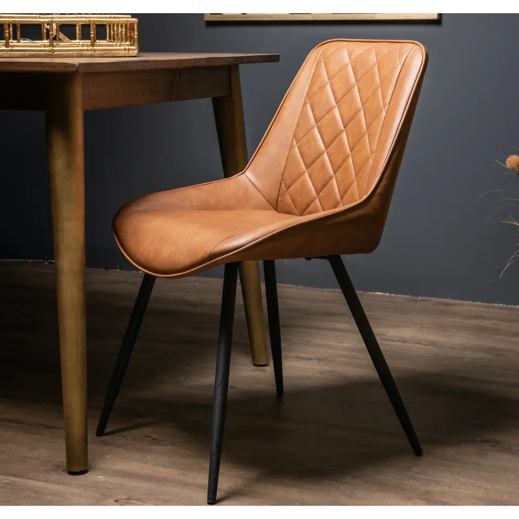 Oslo Faux Leather Tan Dining Chair