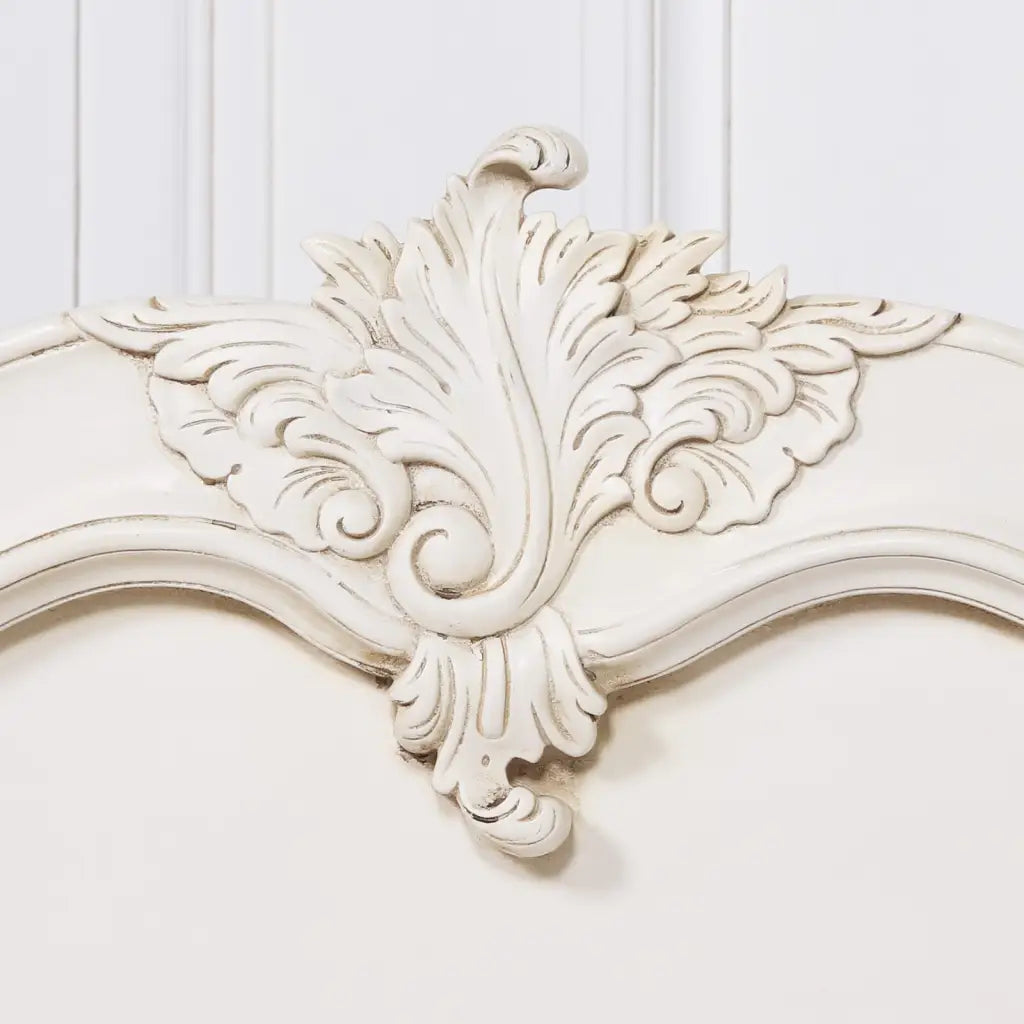 Rococo 4ft 6 Off White Double Carved Bed