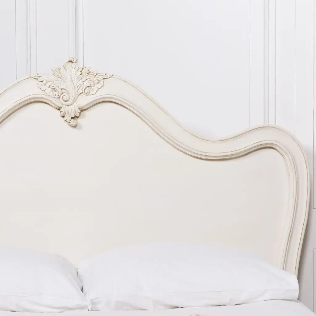 Rococo 4ft 6 Off White Double Carved Bed