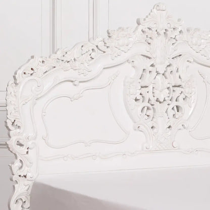 Rococo 5ft Off White King Size Carved Bed