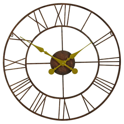 Rustic Metal 76cm Wall Clock with Gold Hands