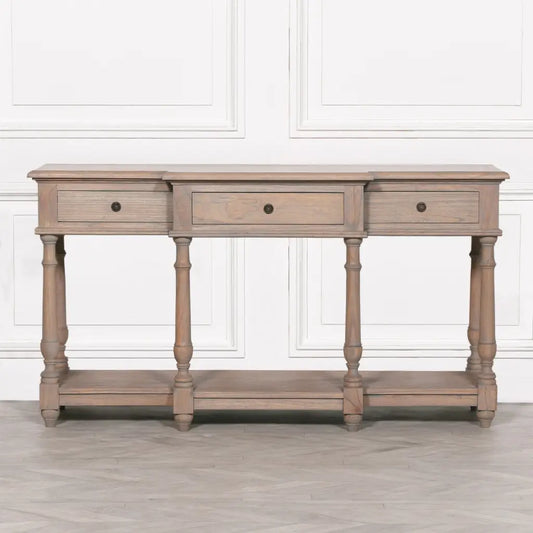 Rustic White Cedar Wood Console Table