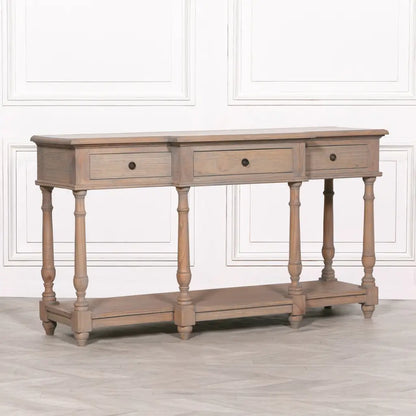 Rustic White Cedar Wood Console Table