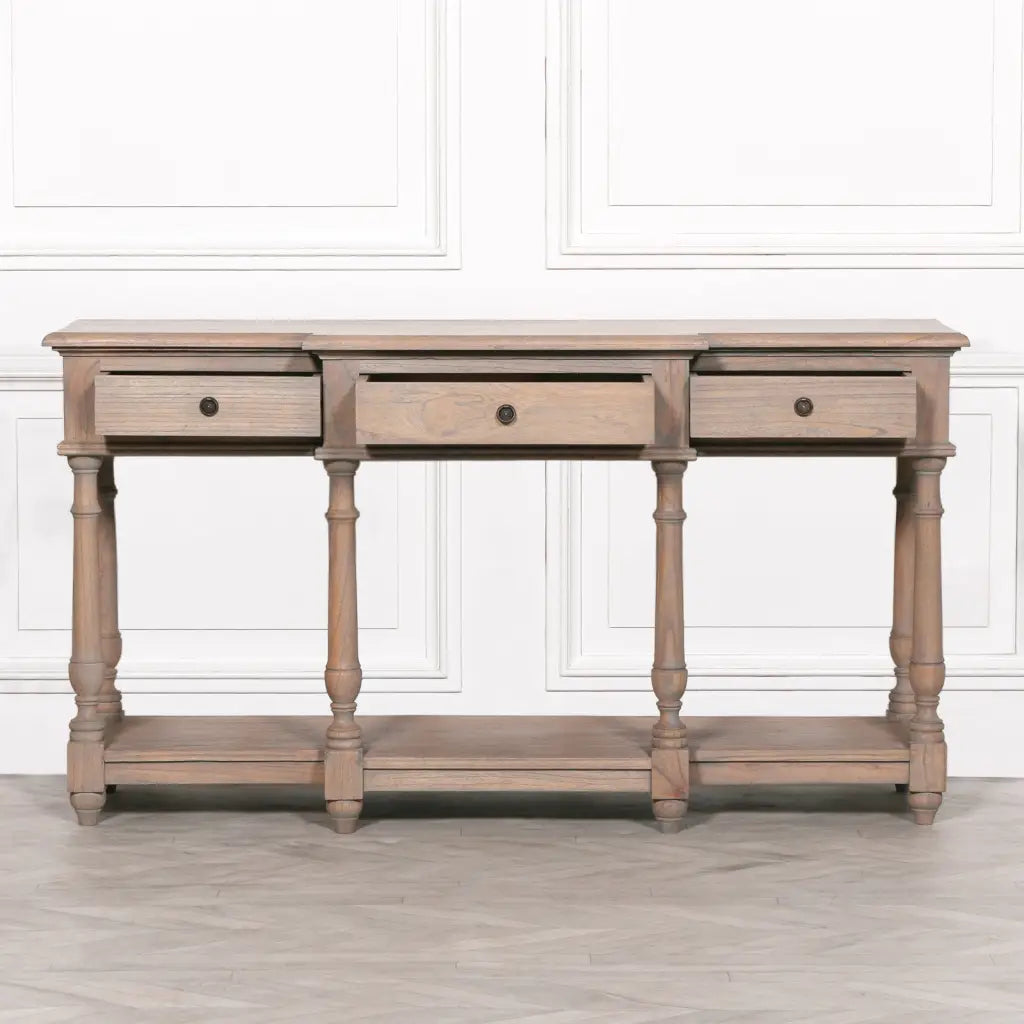 Rustic White Cedar Wood Console Table