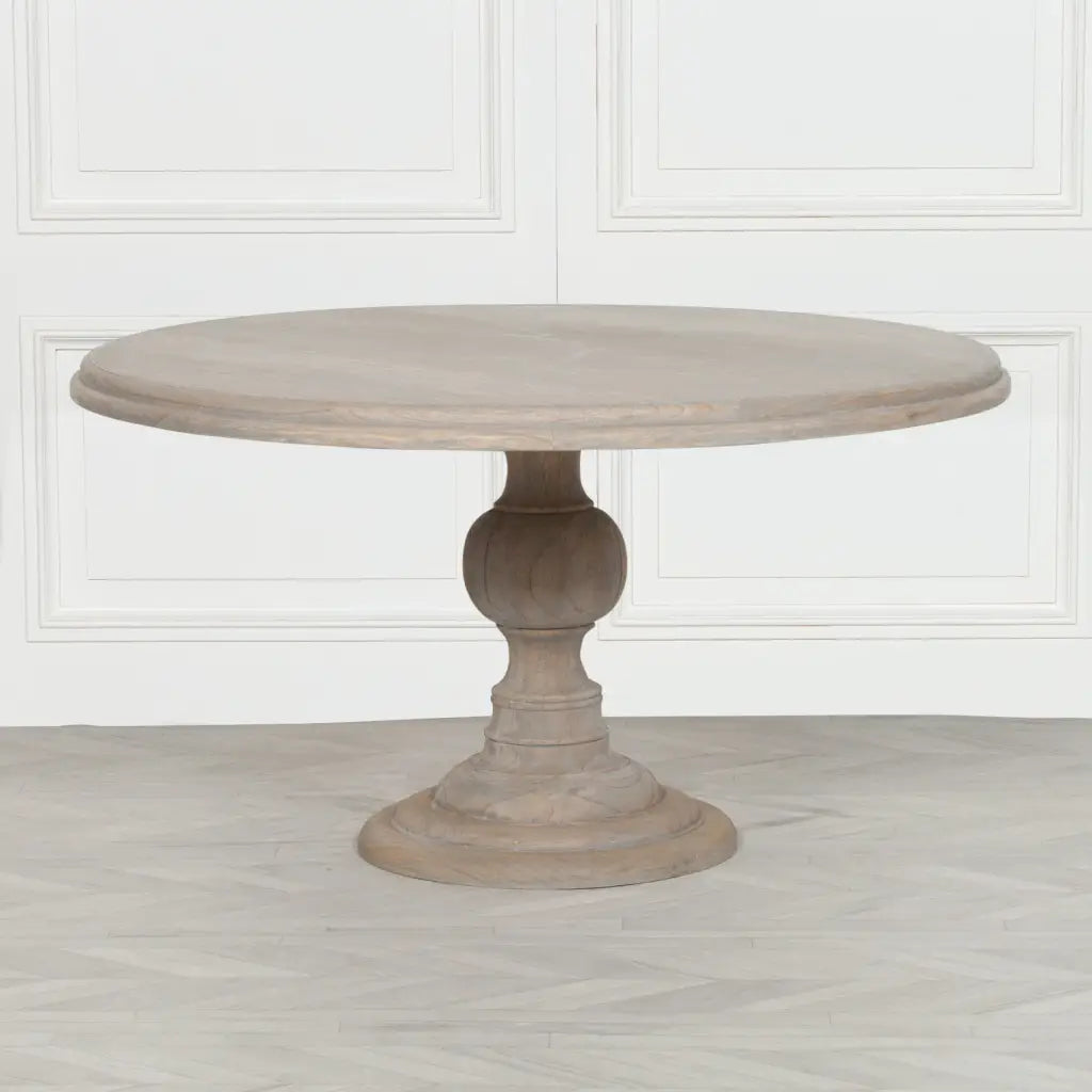 Rustic Wooden Round Dining Table 147cm