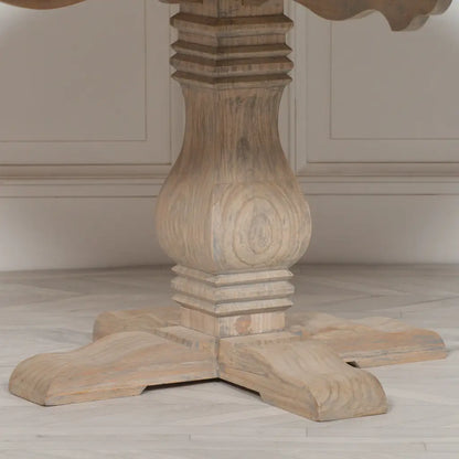 Rustic Wooden Round Pedestal Dining Table