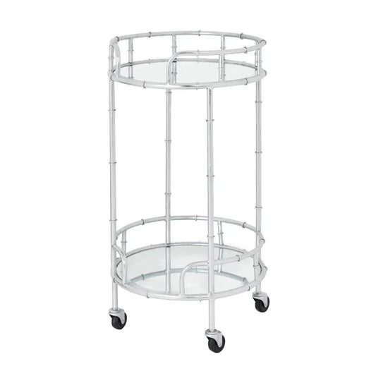 Silver Round Drinks Trolley