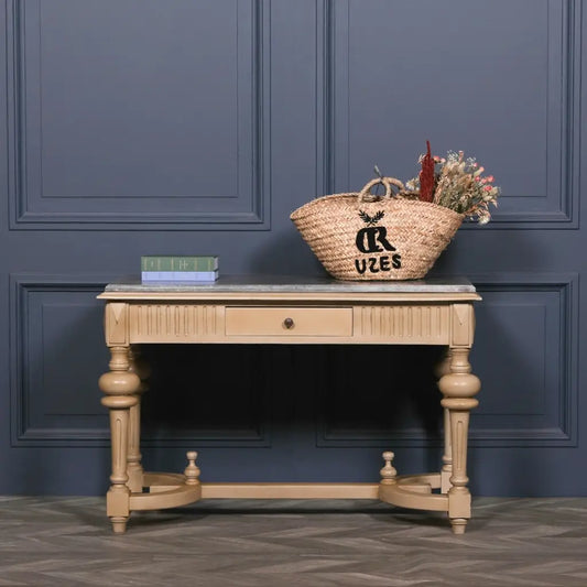 Stone Marble Topped Cedar Wood Console Table