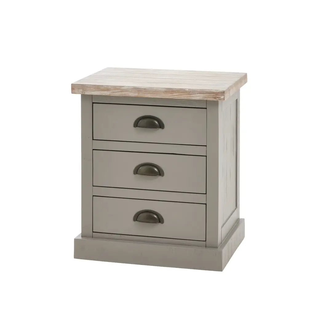 The Oxley Collection Three Drawer Bed Side Table