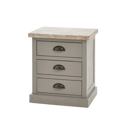 The Oxley Collection Three Drawer Bed Side Table