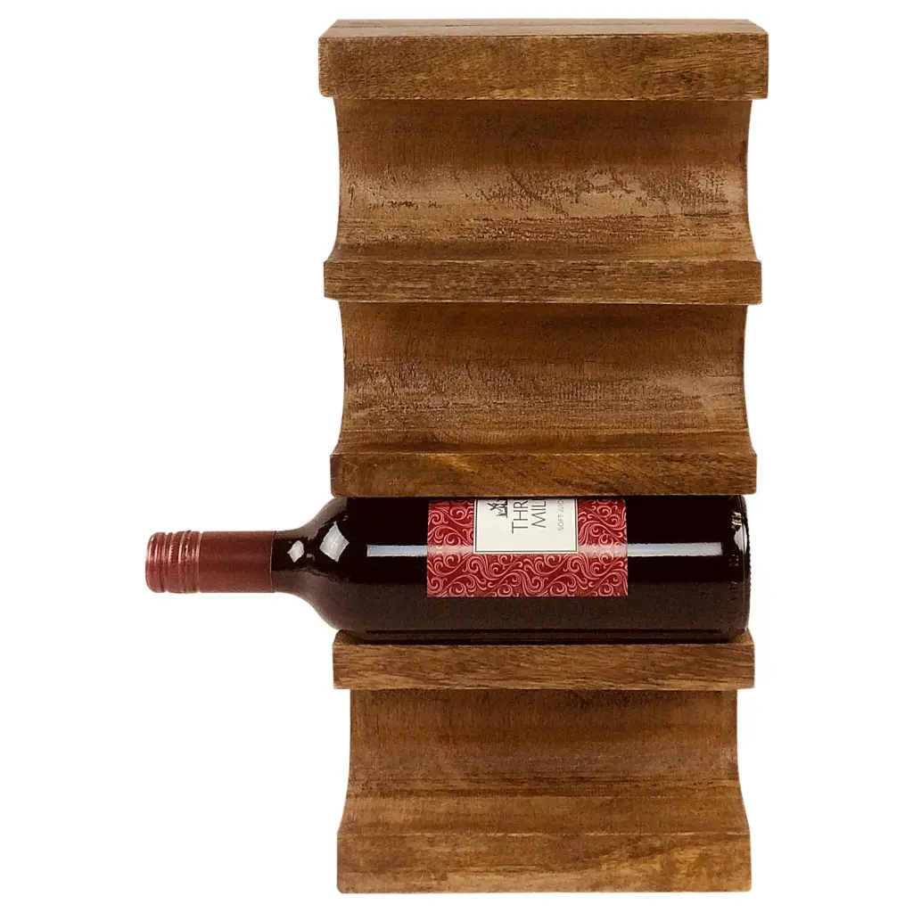 Wall Mounted Mango Wood Wine Rack