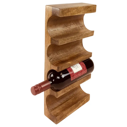 Wall Mounted Mango Wood Wine Rack