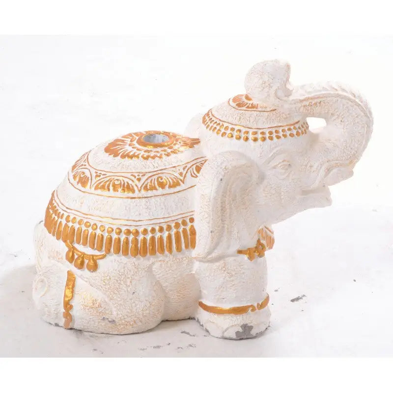 White and Gold Elephant Parasol Stand