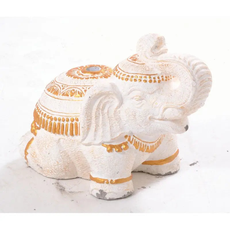 White and Gold Elephant Parasol Stand