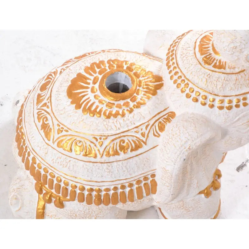 White and Gold Elephant Parasol Stand