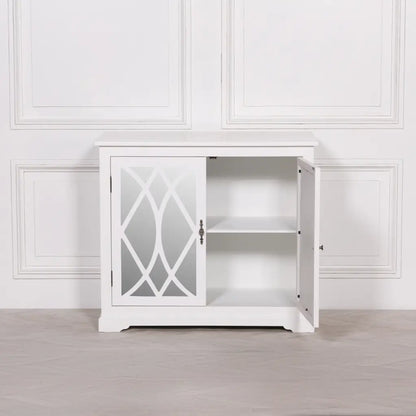 White Mirrored 2 Door Cupboard/ Cabinet