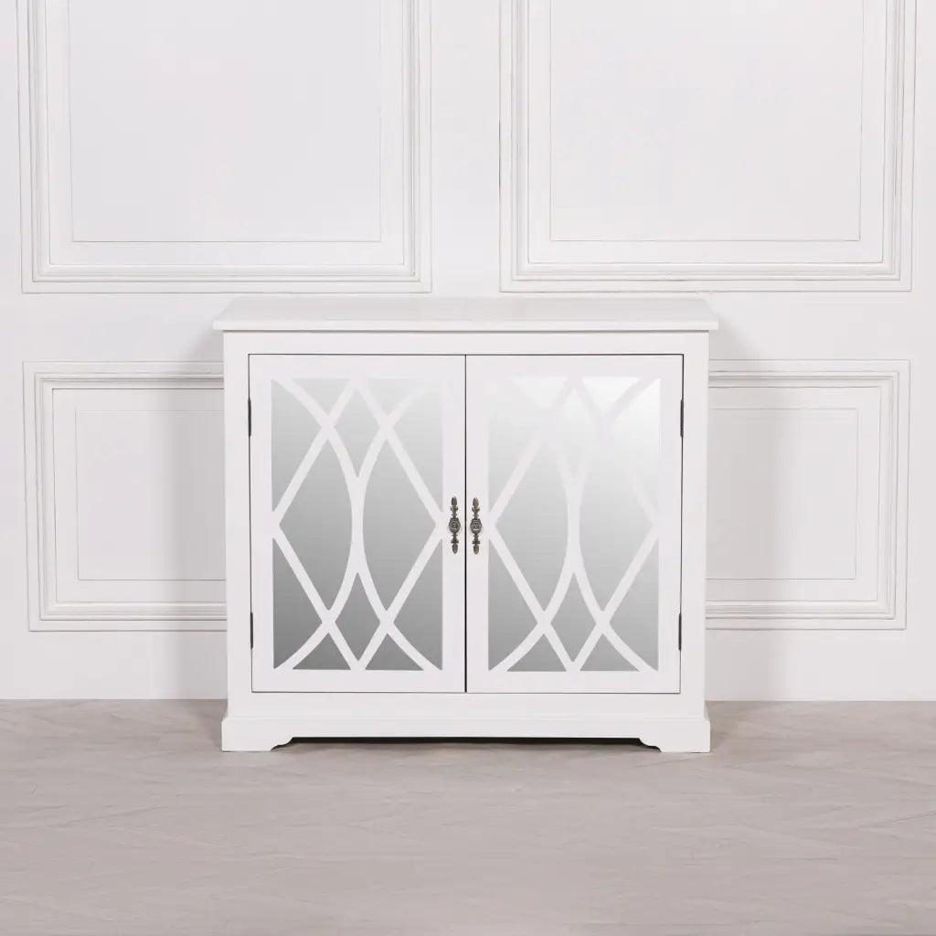 White Mirrored 2 Door Cupboard/ Cabinet