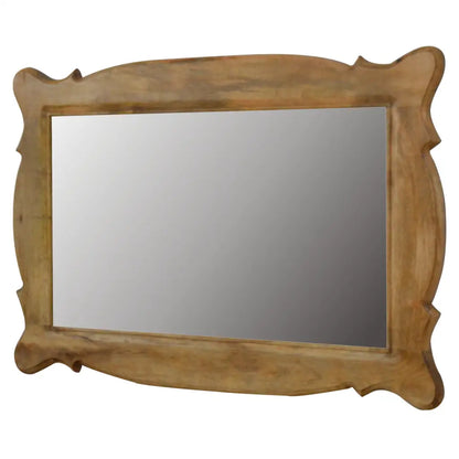 Wooden Hand Carved Oblong Frame with Mirror