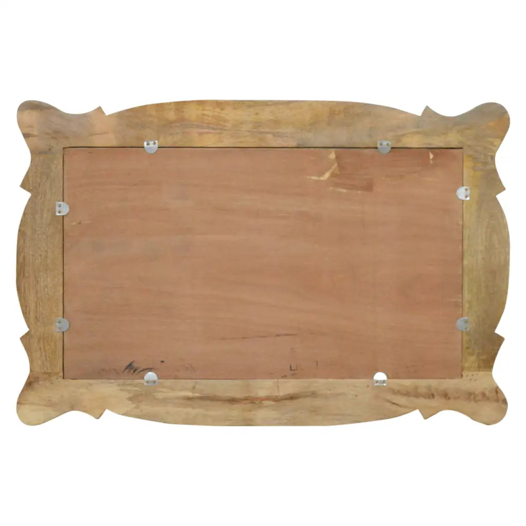 Wooden Hand Carved Oblong Frame with Mirror